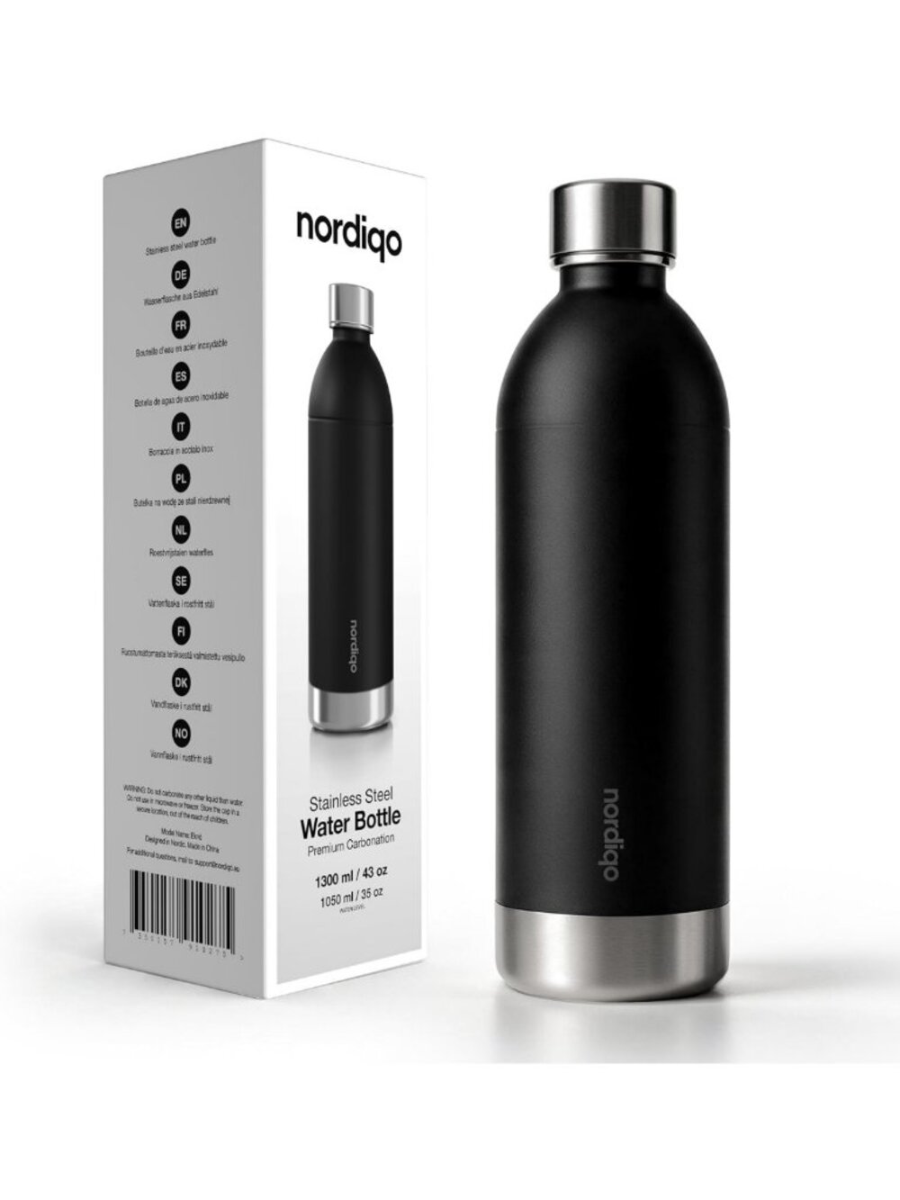 43 oz Stainless Steel Water Bottle for Carbonators - Durable & Stylish Design